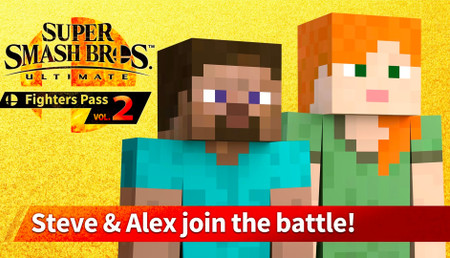 Super Smash Bros Ultimate - Challenger Pack 7: Steve & Alex Switch background